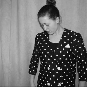 Black and White Vintage Polk-A-Dot Blazer
